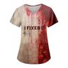 Women's Fashion Casual Halloween Printed Pocket T-shirt Tops