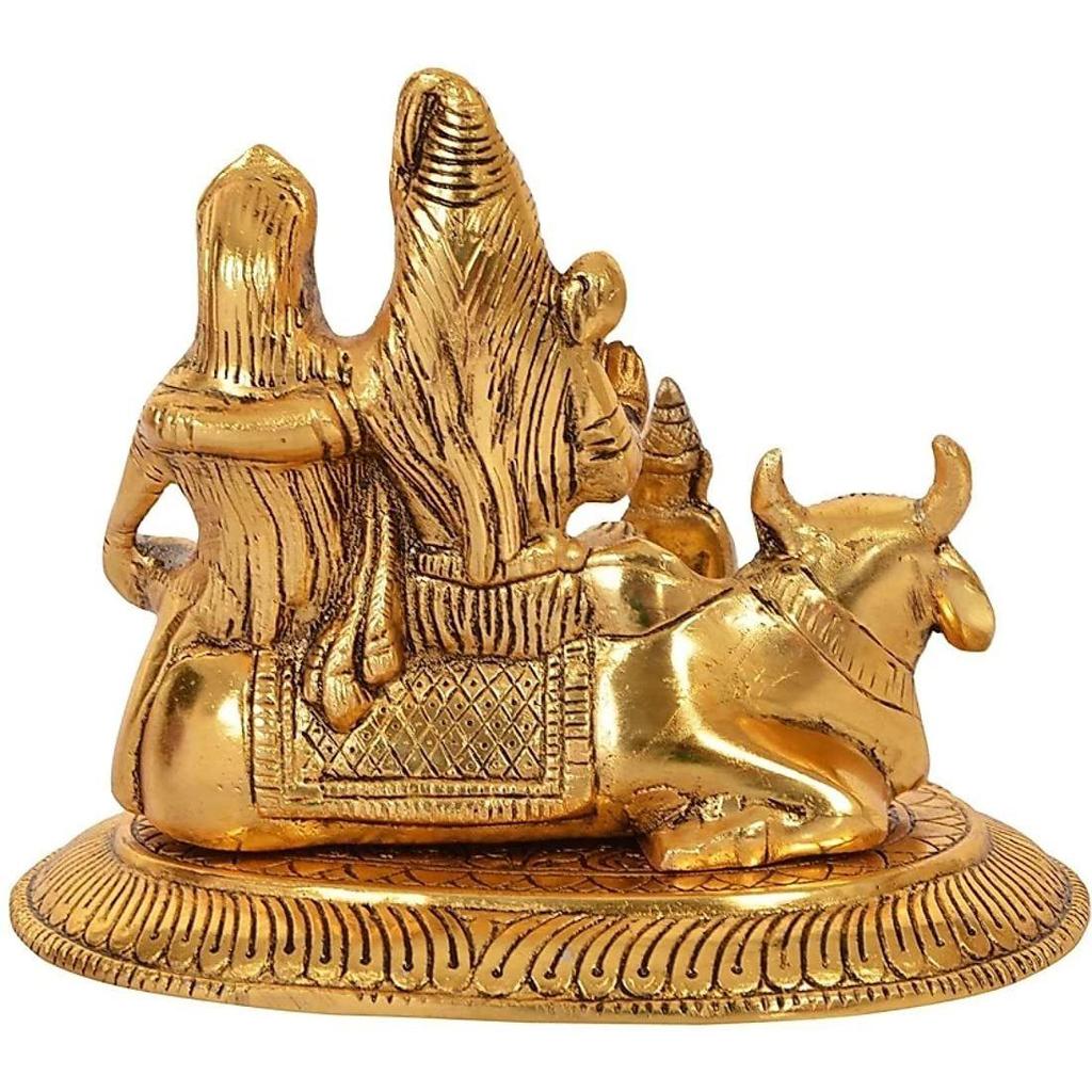 Metal Shiv Parivar Murti Metal Shiva Parvati Ganesh Idol Shiv Parivar Murti Statue Shiva Idols Family Sitting On Nandi Showpiece