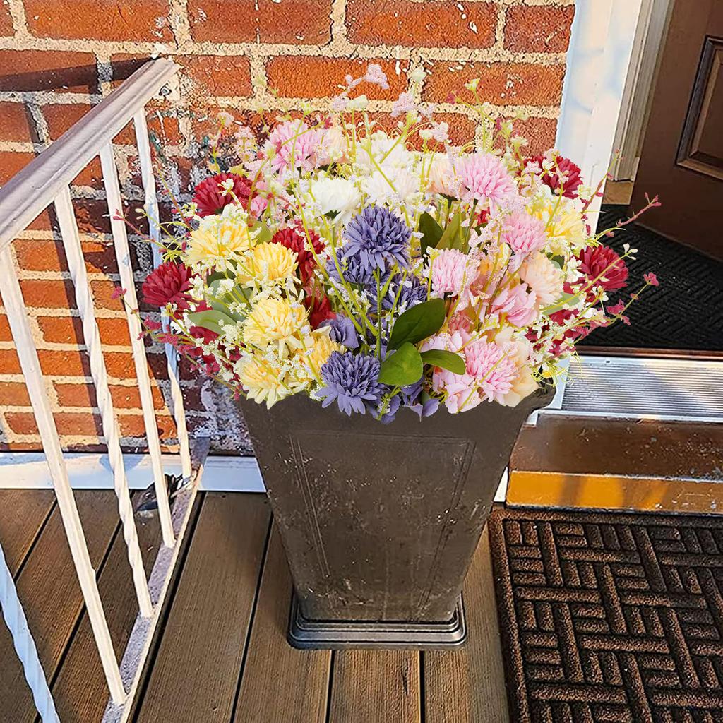 Simulation Flower 5 Pronged Spherical Chrysanthemum, Artificial Simulation Green Plant Wedding Wedding Hall Floor Arrangement Flower Silk Flower