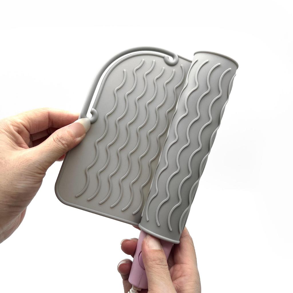 Hair Styling Tools: Curling Iron, Straightener, and Silicone Heat-Resistant Non-Slip Pad for Home Use