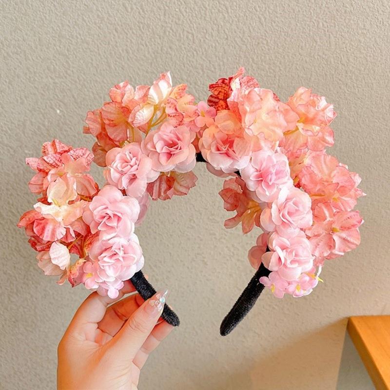 Beautiful Handmade Flower Headband Chinese Traditional Flower Hair Adornments Suitable for Traditional Chinese Dress