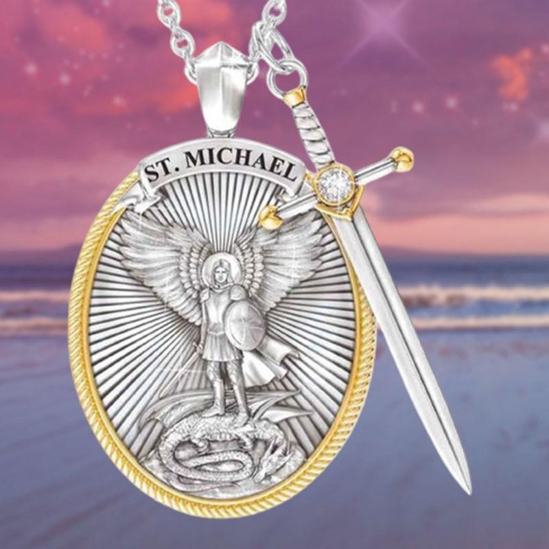 Catholic Patron Saint Pendant Michael St. Michael The Archangel Pendant Necklace Chain