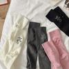 Double Needle Tube Socks Female Cute Heel Smiley Face Embroidered Stacking Socks Ab College Fashion White Stockings