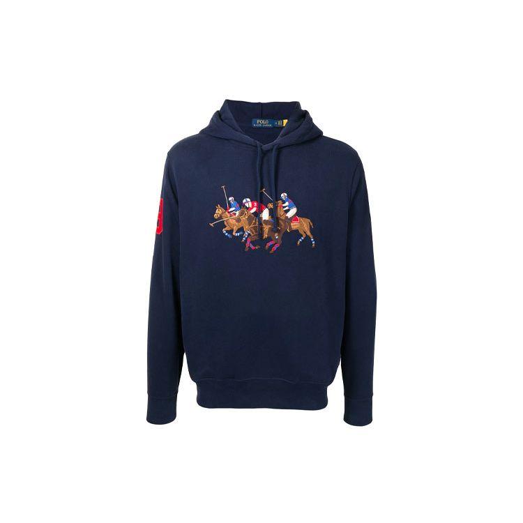 

Мужская толстовка с капюшоном и длинным рукавом с вышитым логотипом Polo Ralph Lauren, синяя 710823853-001 S
