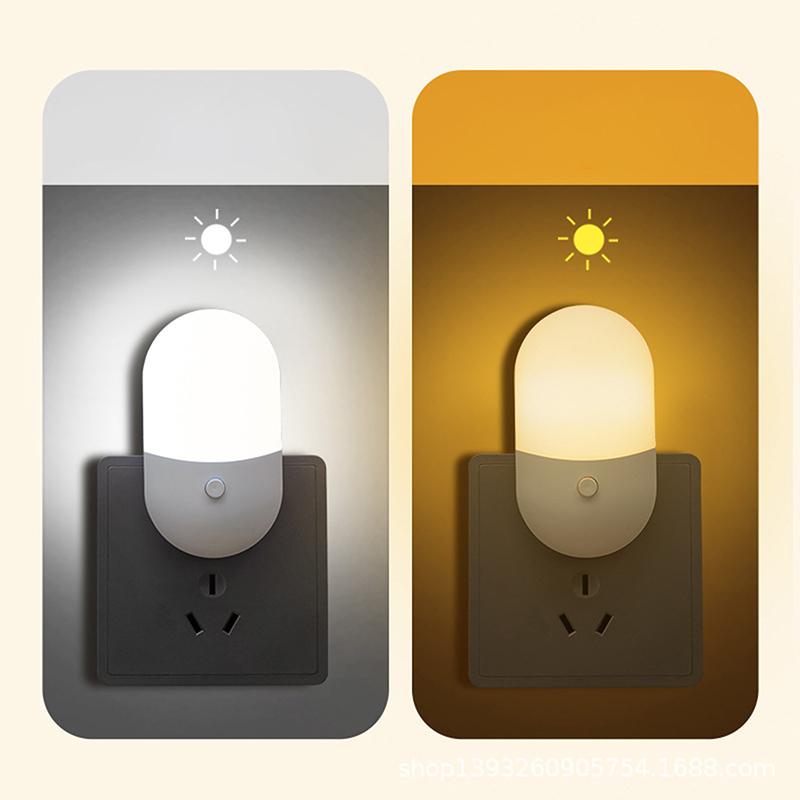 Dusk To Dawn Automatic Led Night Lights Wall Plug In Light Sensor Warm White