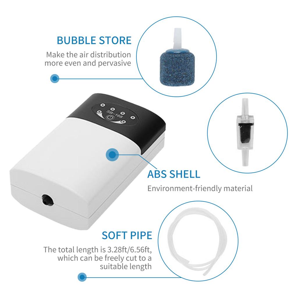 Oxygen Pump Fish Tank Oxygenator Aquarium Oxygen Aerator Pond Aerator Air Pump USB Rechargeable Fishing Aerator with