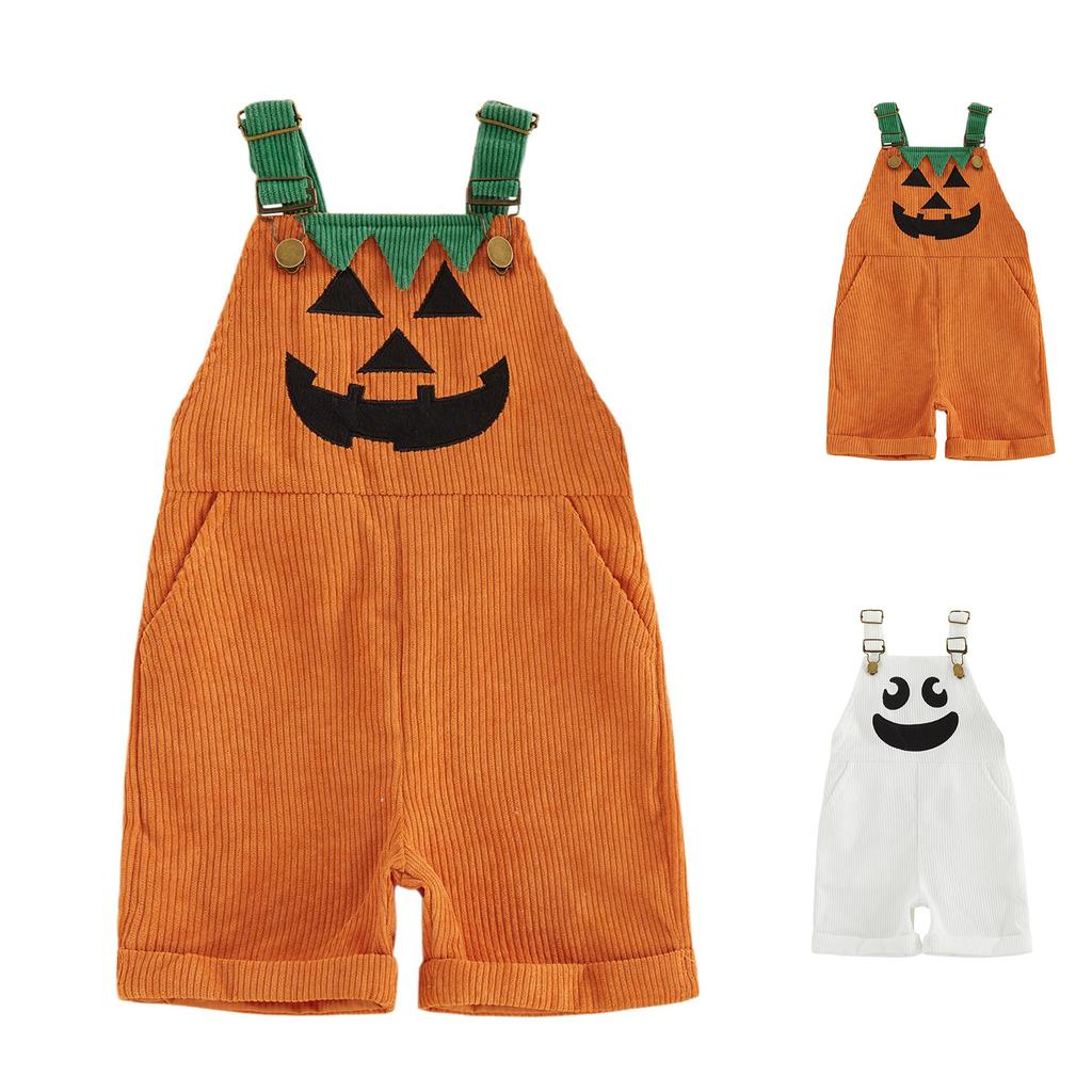Kids Halloween Overalls Casual Comfortable Versatile Suspender Pants for Boys Girls
