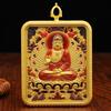 Five-way God of Wealth Necklace Rope, Hand-woven Pendant Rope, Beeswax Thangka Hand-painted Alloy Accessories, Tibetan Hand-rubbed Cotton Rope