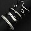 5 Pcs Punk Minimalist Geometric Bracelets Set for Women Retro Hip Hop Boho Stackable Design Open Bangle Daily Wear Jewelry Gifts