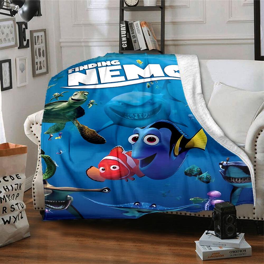 1pc Nemo Adventure Flannel Blanket,Ultra Soft Warm Plush Throw for Home Bedroom Bed Sofa Cover Camping Picnic gift Y72452