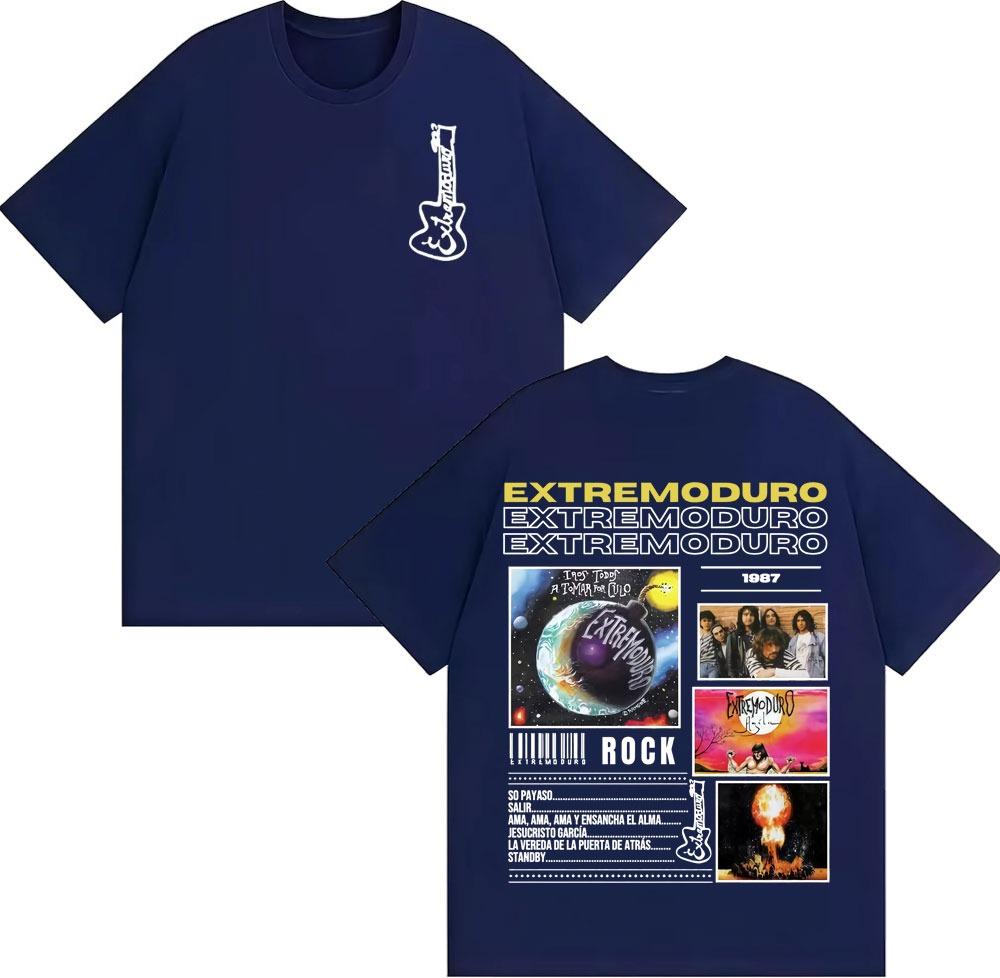 Rock Band Extremoduro Tour 2026 Cover TShirt Unisex Fashion Vintage Short Sleeve T Shirts Summer Pop Loose Unisex T Shirt