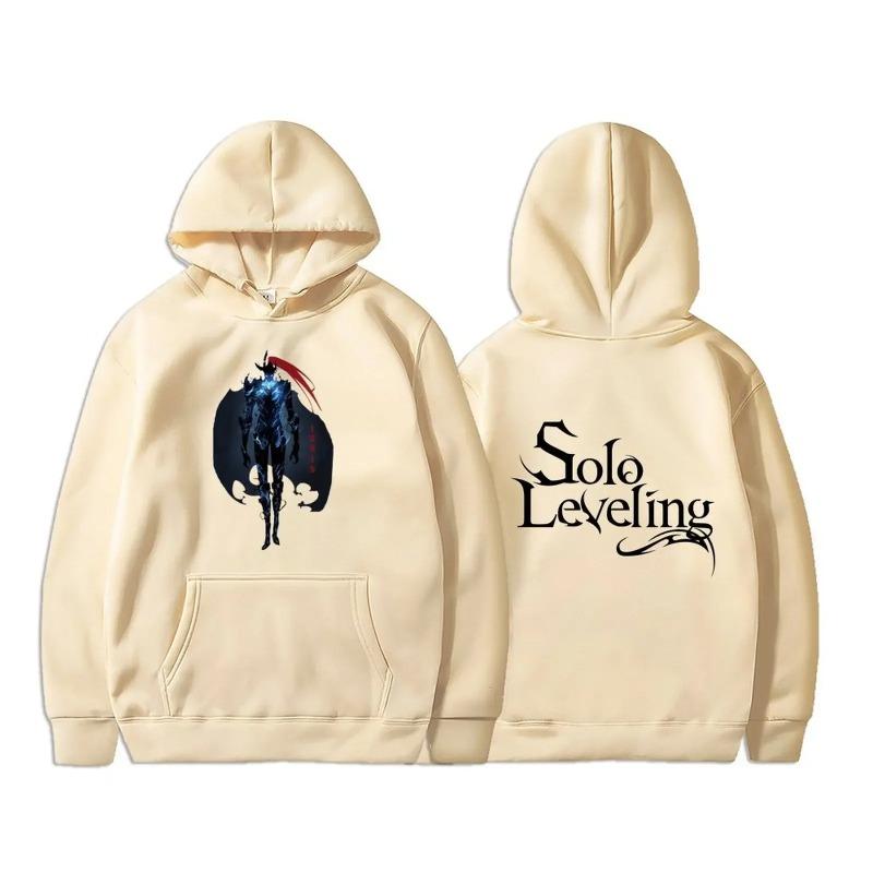 Anime Solo Leveling Sung Jin Woo Graphic Print Autumn Winter Fleece Manga Hoodies Clothes Oversized Streetwear
