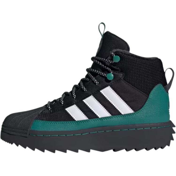 Adidas Kids Superstar Winter Trek Core Black Cloud White Active Green ID1018 36