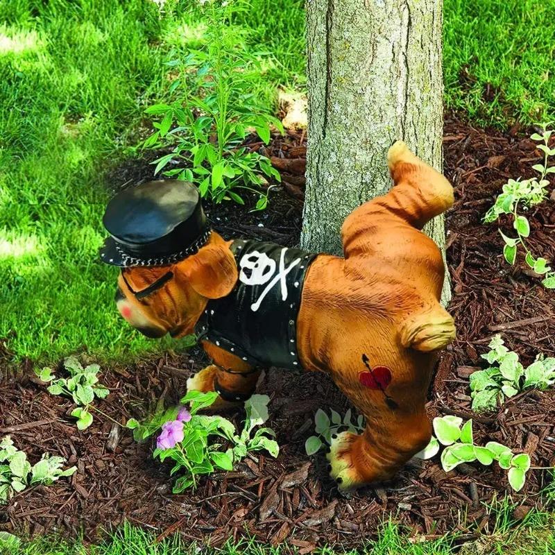 Dog Statue With Sunglasses Nordic Creative Funny Animals Gnome Garden Decoration Sculpture