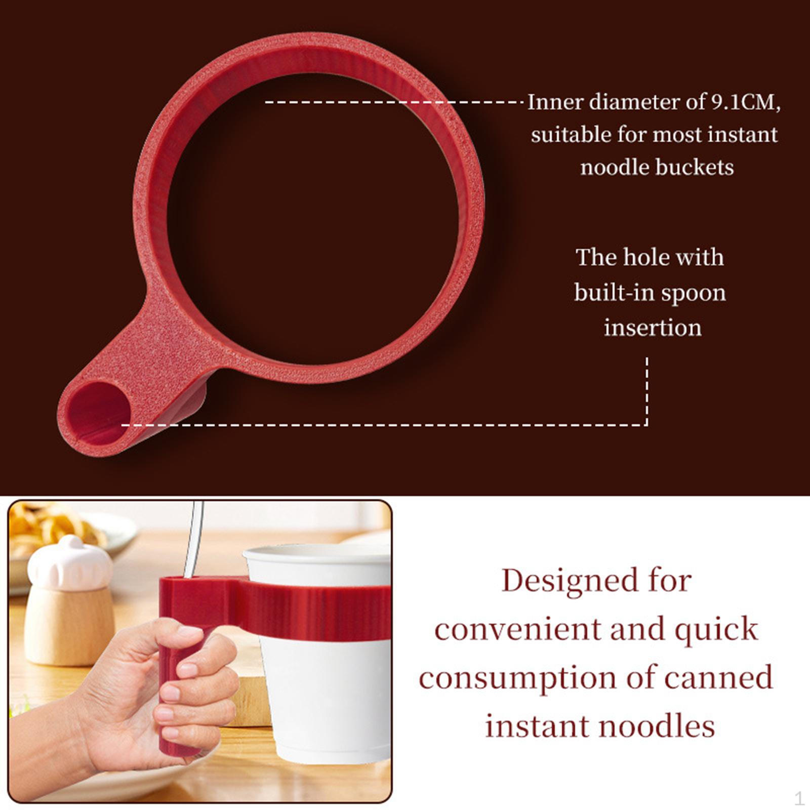 

Ручка для чашки лапши быстрого приготовления Защита от ожогов Универсальная Практичная Многоразовая с прорезью для вилки Суп