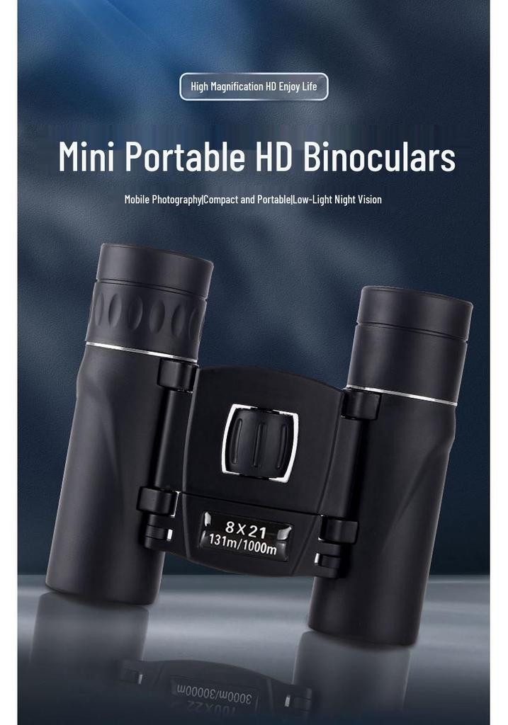 High Magnification HD Mini Outdoor Binoculars 8x21/40x22/100x22 with Phone Clip