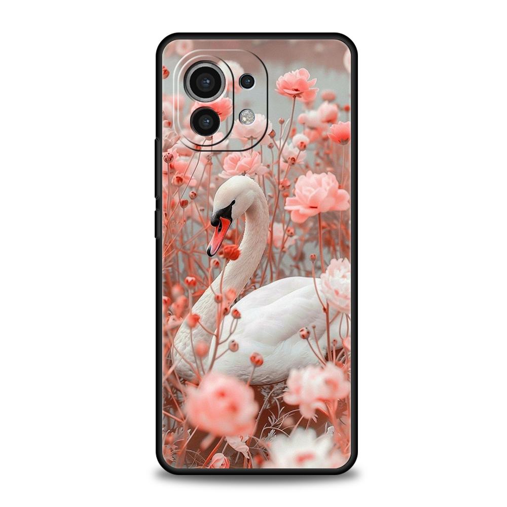 Чехол для телефона для Xiaomi Mi 17 Pro Max 15 14 13 12 11 Ultra 15T 14T 13T 12T 11T Pro Lite Мягкий ТПУ Элегантный Дизайн Белого Лебедя Xiaomi 13 Lite