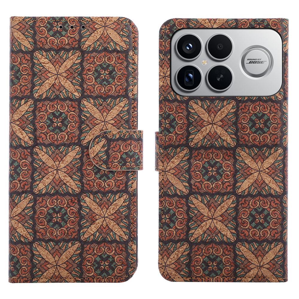 

Leather Wallet Case For Xiaomi Poco F8 Ultra / Redmi K90 Pro Max 5G Bohemian-style TPU PU Phone Cover with Stand