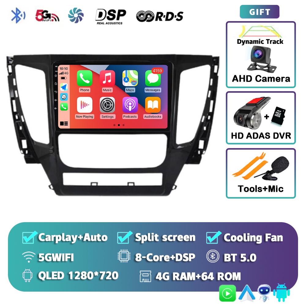 Android 14 Carplay Auto WIFI+4G For Mitsubishi Pajero Sport 3 2016 - 2018 Car Radio Multimedia Player Stereo GPS 2DIN Head Unit