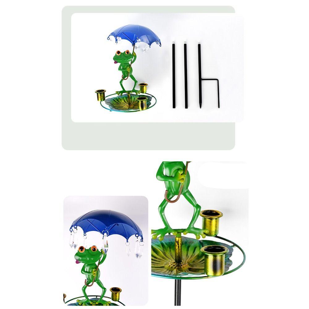 Cute Frog Shaped Bird Feeder Iron Bird Feeding Dish Garden Decoration Bird Water Bowl  Parrot