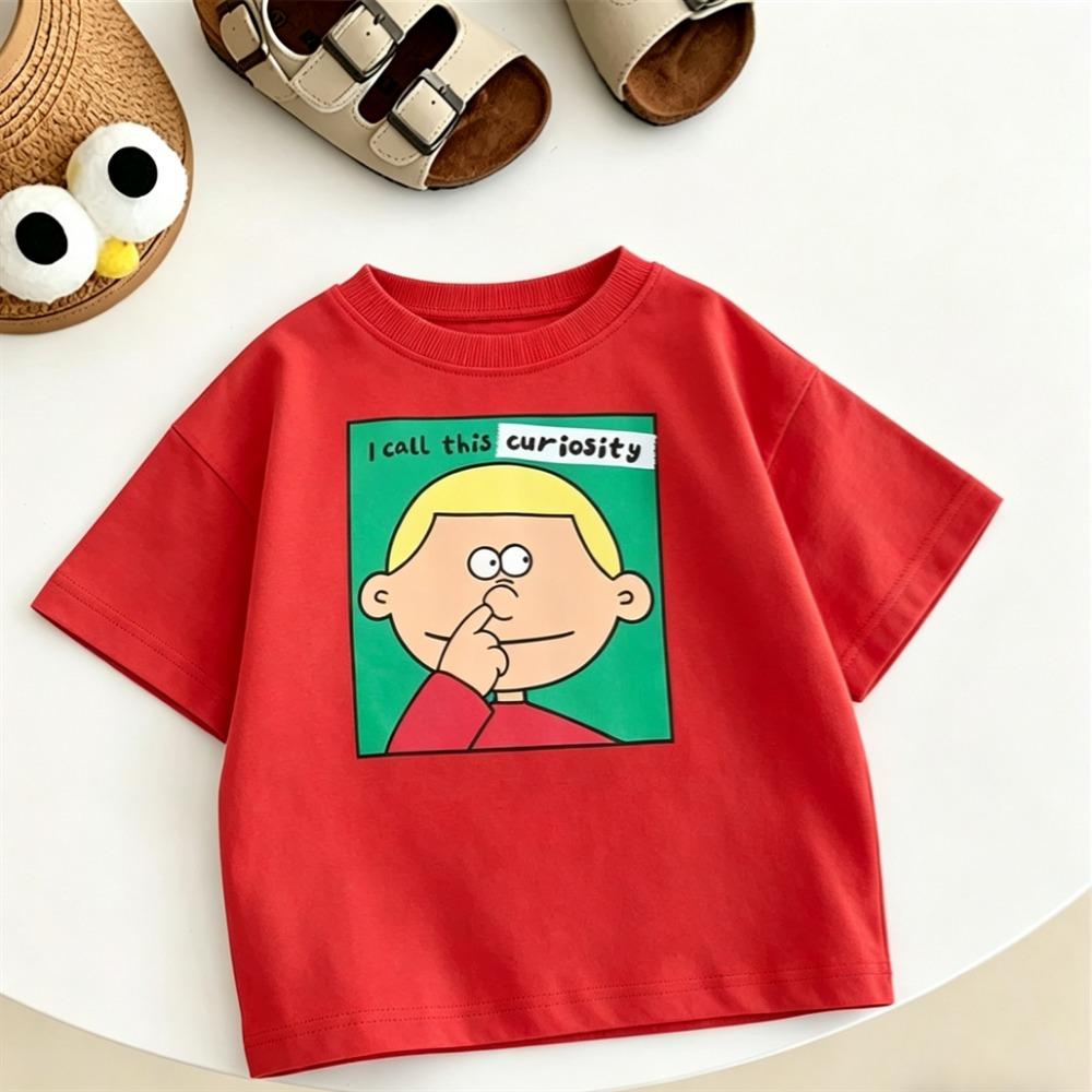 Round Neck Tops Clothing New Child's Summer Clothes Thin Lovely Short Sleeve For Toddler Fashion Simple TShirt