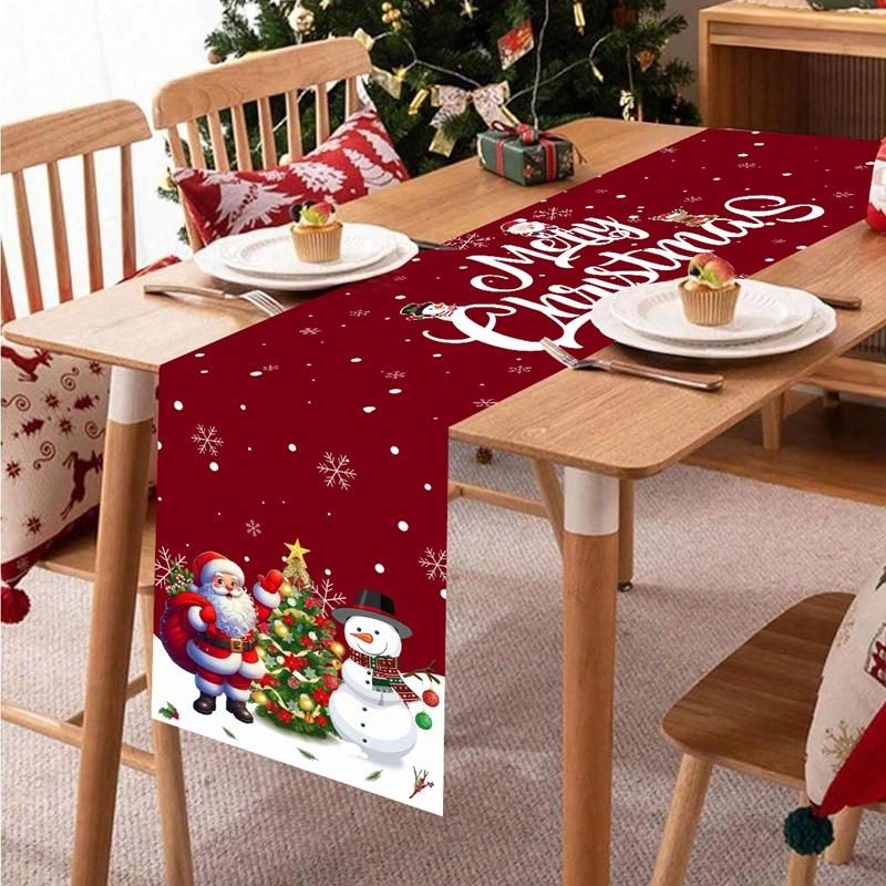 Santa Claus Christmas Table Runner Merry Christmas Decoration for Home 2026 Xmas Party Table Decor Navidad Noel New Year 2026