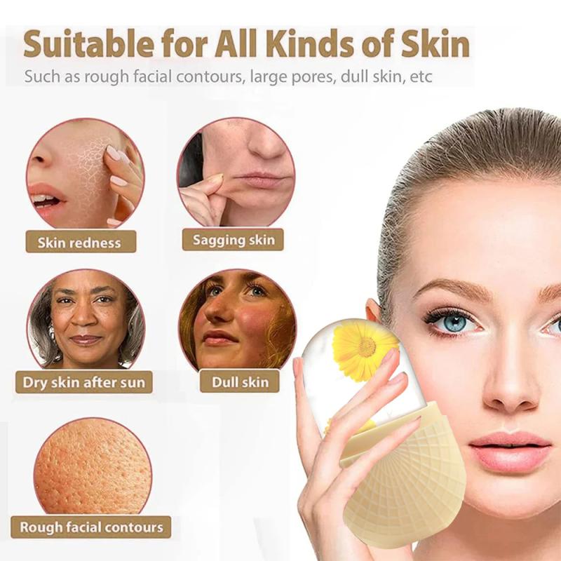 Silicone Ice Roller for Face and Eyes – Reusable, Leak-Proof Facial Massager for Cooling and Skin Firming