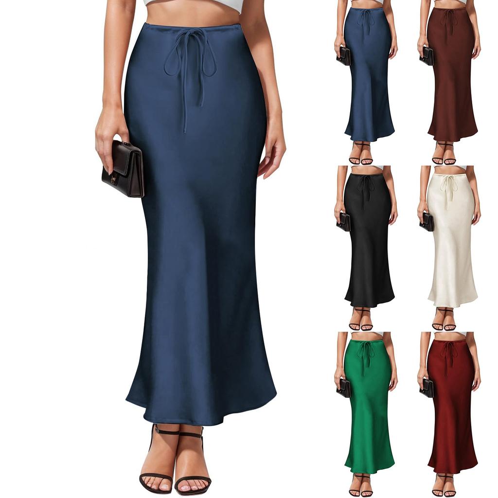 Dámská móda Jednobarevná sukně Sukně střední délky