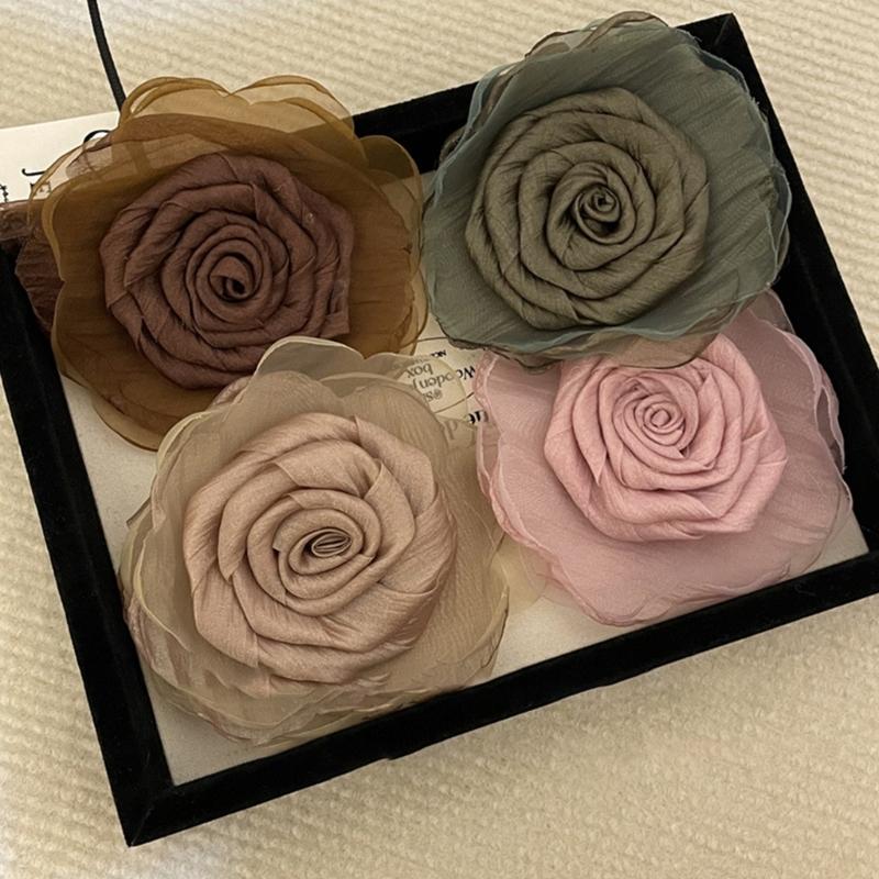 Elegant Flower Brooch Hair Clip Flower Hairpin Stylish Accessory Fashion Lapel Pin Headpieces Gift for Fashion Lover