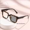 Light-sensitive Color-changing Mirror Personalized Color-blocking Flat-light Mirror Retro Square Frame Myopia Glasses 6132