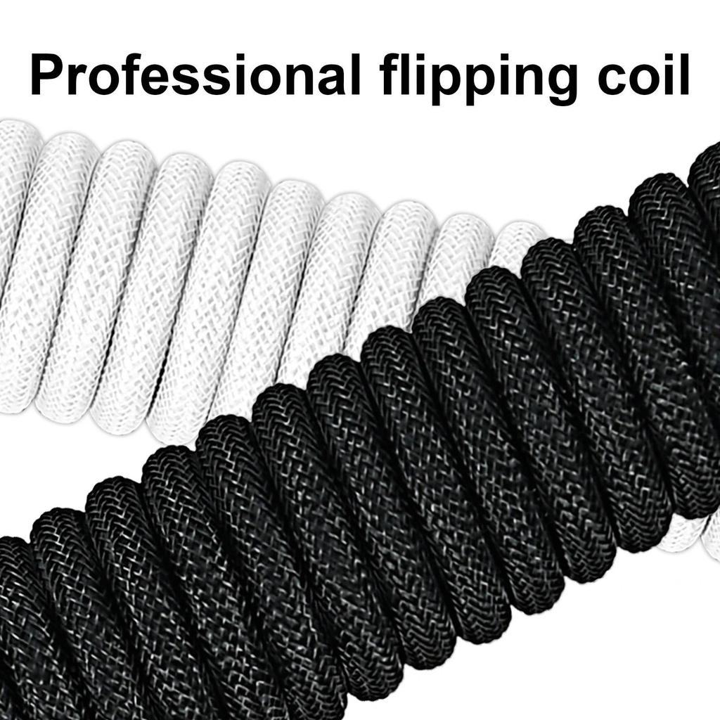 Mechanical Keyboard Coiled Cable Mechanical Keyboard Aviator Type-C USB Port Aviator Coiling Cable Desktop Computer Aviation Connector Cord