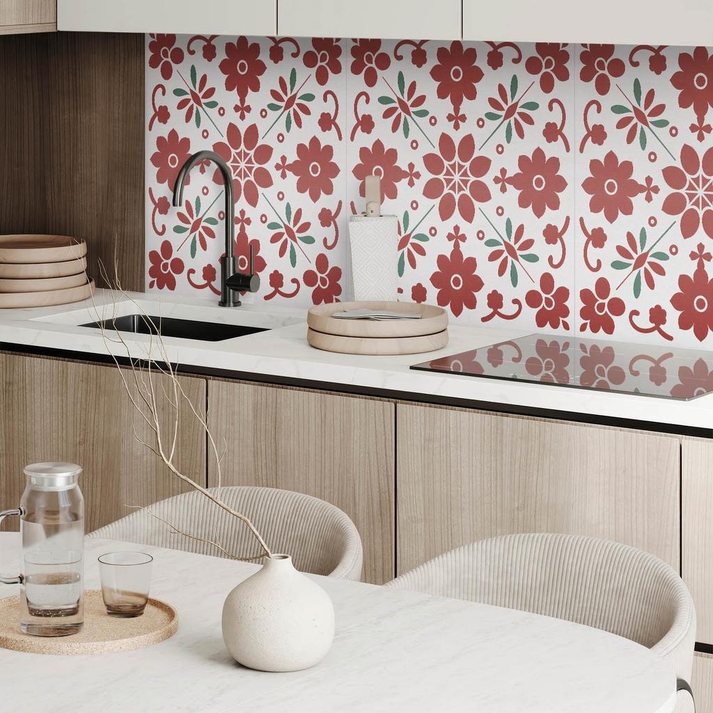 Panel Winylowy Samoprzylepny Idealny Do Wnętrz Nowoczesnych 120X60 Cm Wzór Kwiatowy Z Liśćmi