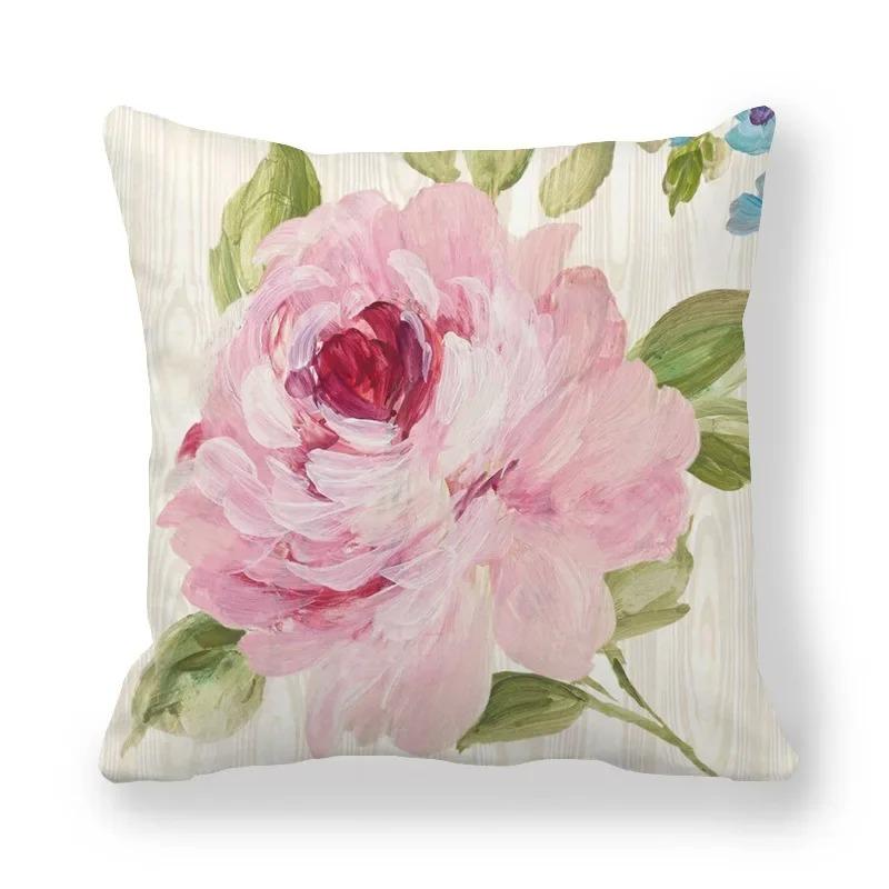 Housse de coussin florale camélia Rose, taie d'oreiller Vintage à imprimé Floral, décorative pour canapé