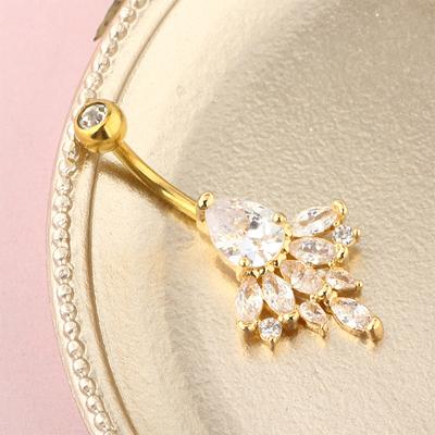 Stainless Steel Jewelry Exquisite Zircon Navel Ring Trend Woman Body Piercing Female Accessories Sexy Women Punk Belly Button Ring