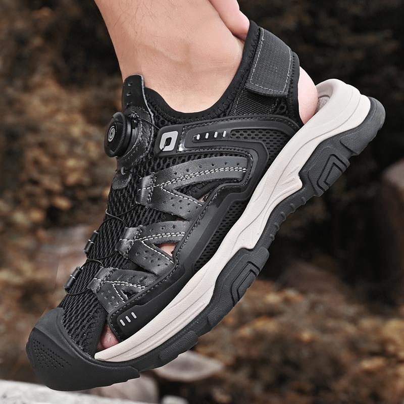 Italian Outdoor Walking Sandals Antiskid Hiking Trekking Summer Genuine Leather Sandal Non-Slip2025New Design Flat Designer Shoe