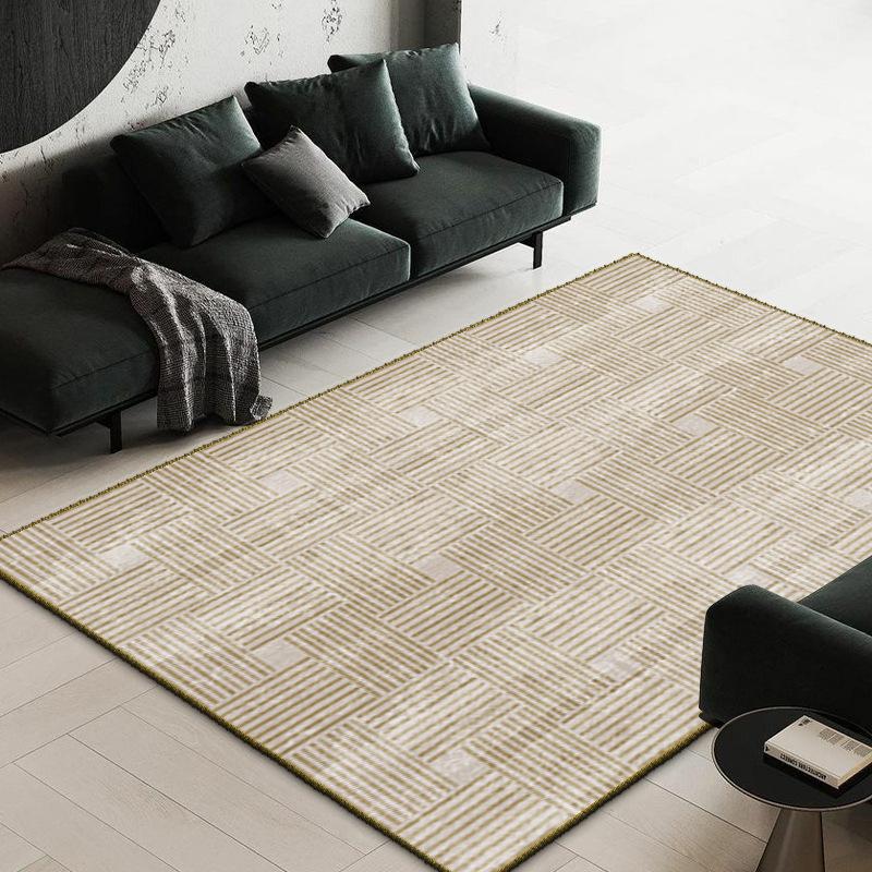 Solid Color Abstract Carpet Living Room Tea Table Mat Modern Simple Bedroom Splicing Carpet