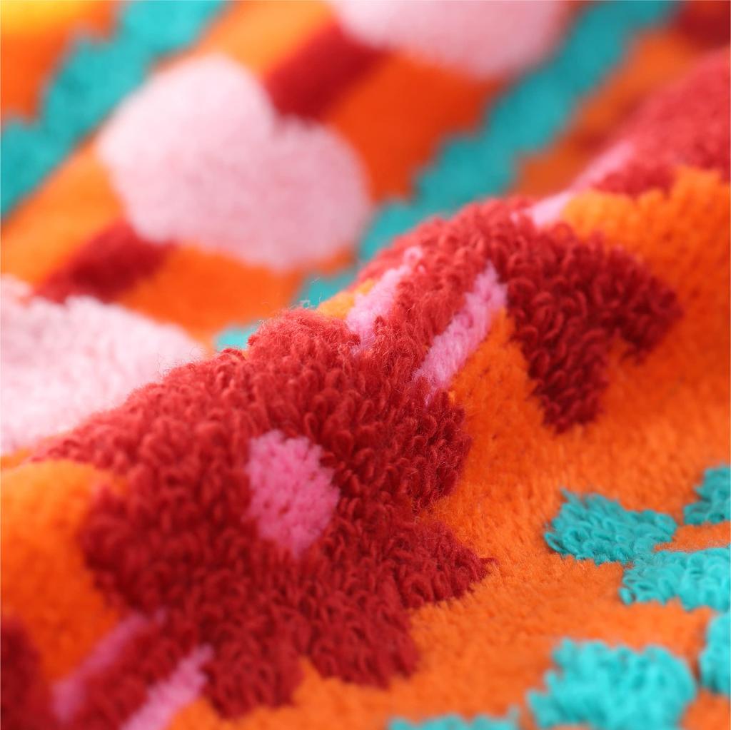 Nishikawa Atsuko Matano Bath Heart Book TT12334696 Towel, 60x120cm, Washable, 100% Cotton, Pattern, Orange,