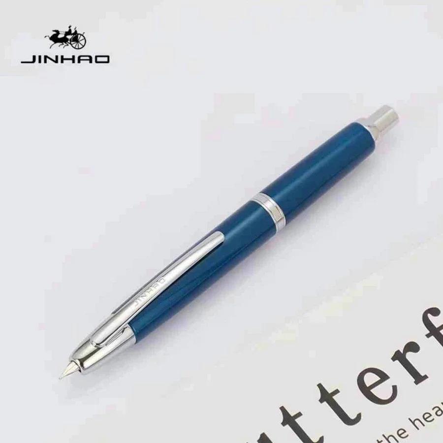 JINHAO 10 Druck-Einziehbare Füllfederhalter EF/F Feder Handpoliert Rosa Tinte Stift mit Konverter Büro Schulbedarf A1