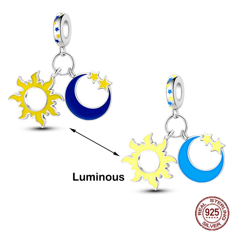 silver-plated Glow in the dark Firefly Honeybee Star Charms Beads Fit Qikaola Original Bracelets Fine DIY Jewelry Gift