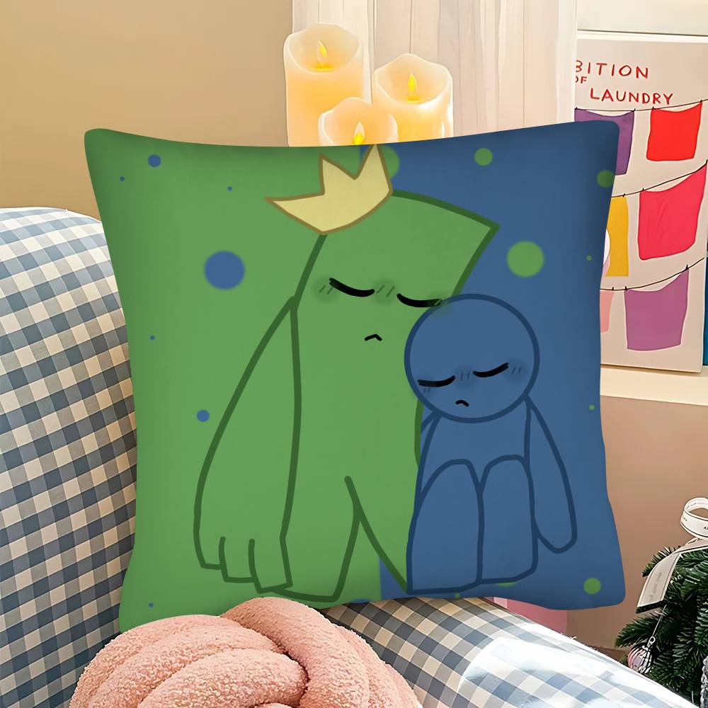 Pc Anime SSmiling Friends Pillow Case Fashion Square Pillowcase Bedroom Sofa Room Ins Decoration Leisure