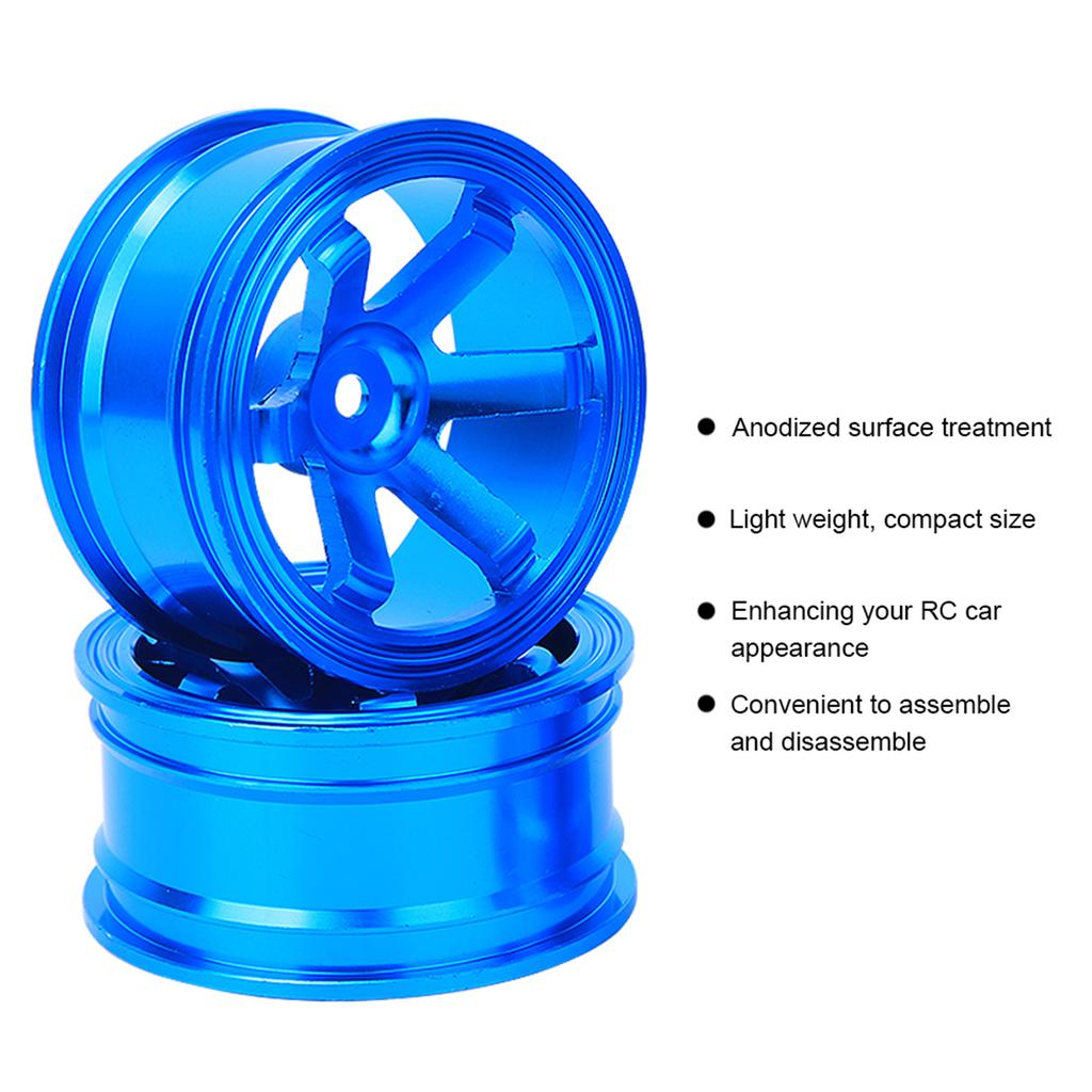 4pcs Aluminium Alloy Wheel Hub for Universal 110 Flat Running Drift RC CarBlue