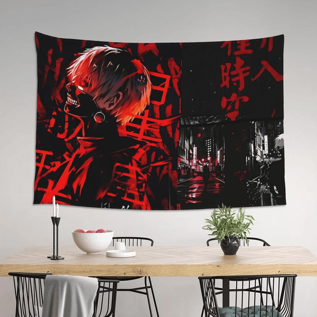 Halloween Tokyo Ghoul Kaneki Cutecore Tapestry Wall Hanging Blanket Tapestry Home Decor Items Wall Decorations