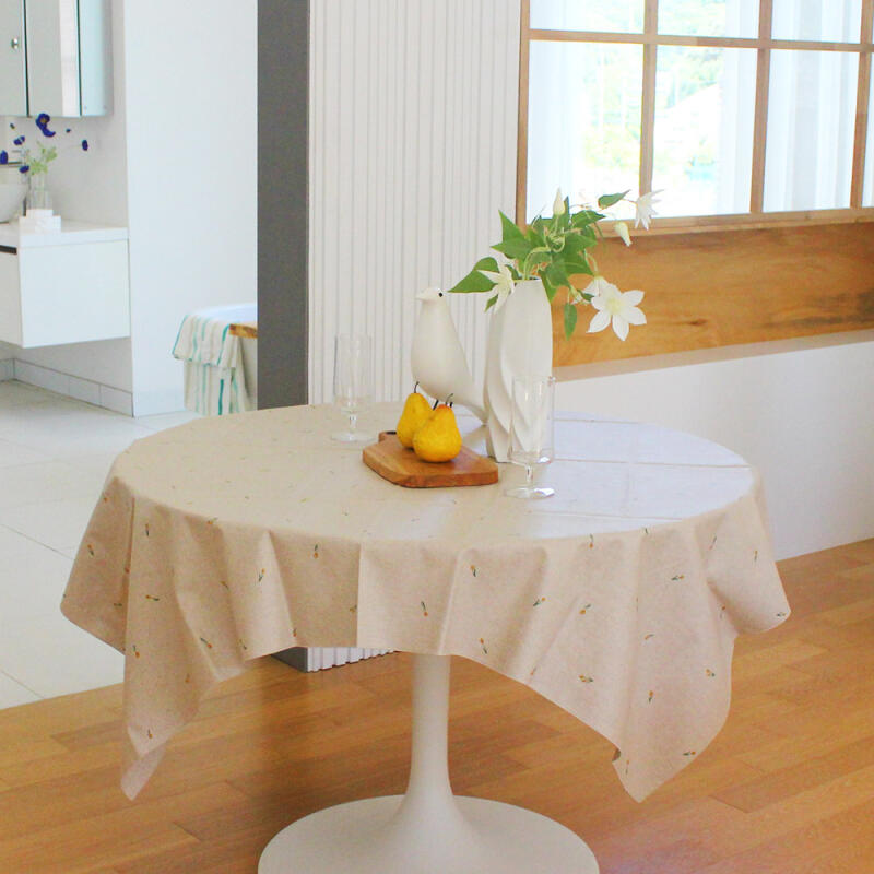 Linen Tulivia Waterproof Tablecloth 4-Person L oatmeal