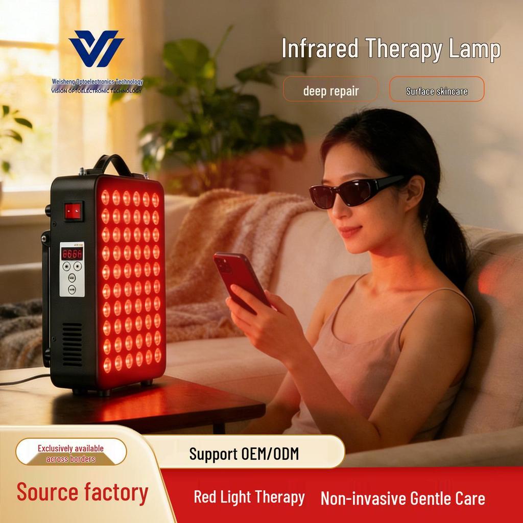 300W Infrared Physiotherapy Lamp for Home: Large Panel, Facial Red Light Therapy