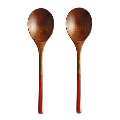 2Pcs Small Wooden Spoons Japanese Style Soup Dessert Spoon Cute Teaspoon Coffee Mixing Spoon Kitchen Natural Wood Tableware