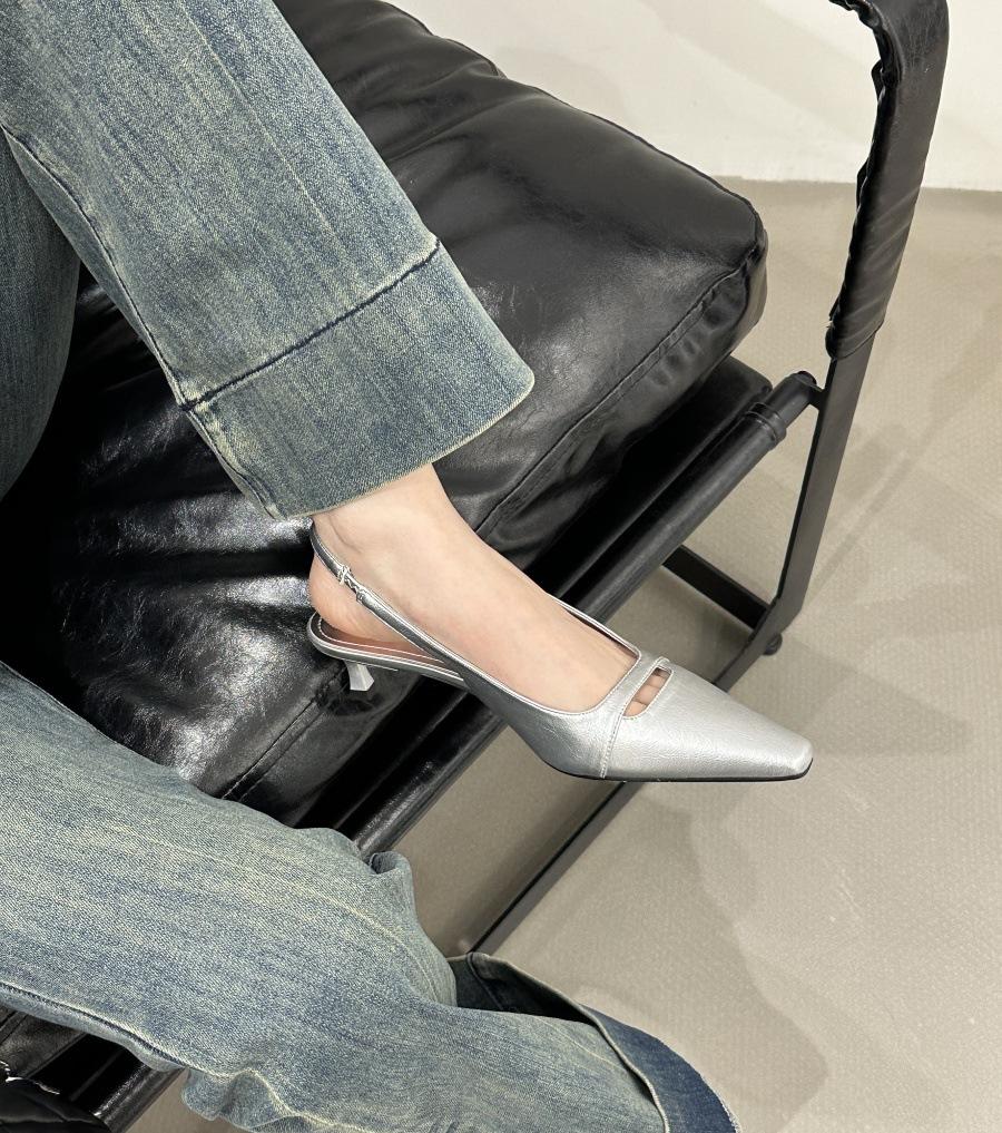 Patent Leather High Heels Niche Design Sense 2025 New French Retro Thin Heel Square Head Bag Head Sandals