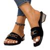 Summer Low Heel Flat Sandals With Pu Upper And Rubber Sole For Casual Wear In Large Sizes