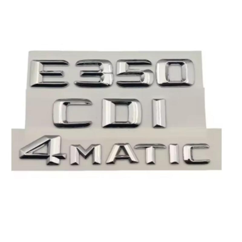 Logo Chrome ABS Emblème E350 Lettres 4matic Autocollant CDI Badge Coffre Voiture Pour Mercedes Benz E350 W213 W212 Accessoires MU8