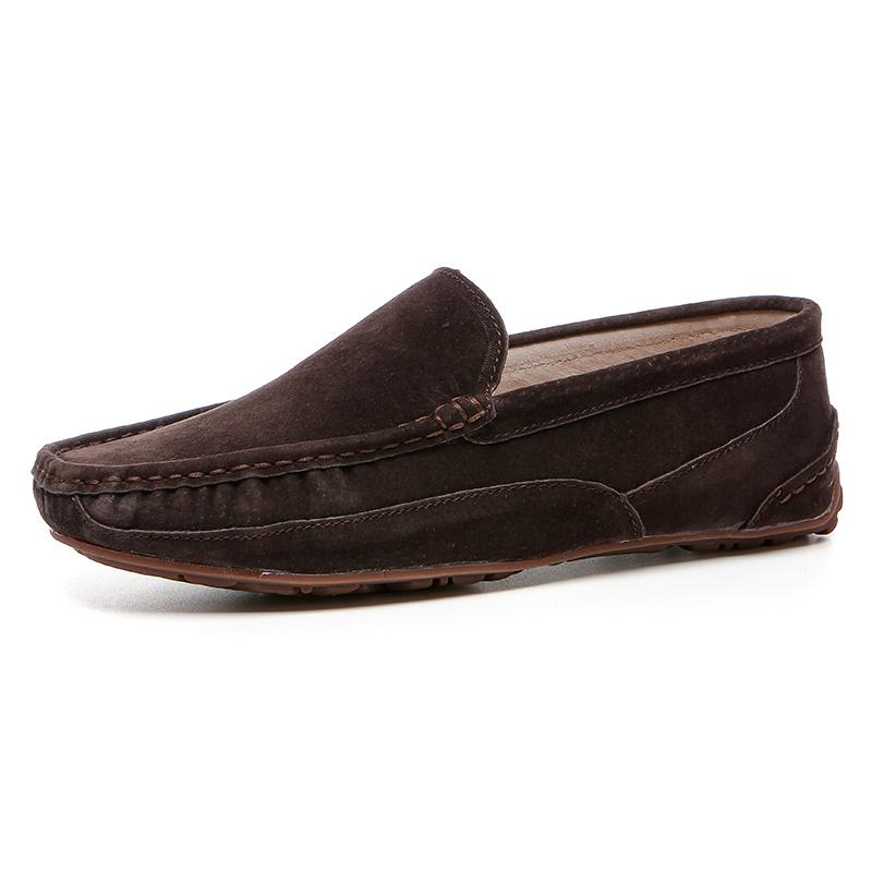 Mode Herren High-End Luxusschuhe Herren Wildleder Slipper Slip-on Herrenschuhe Mode Allround Freizeitschuhe Rutschfeste Fahrschuhe Schwarz