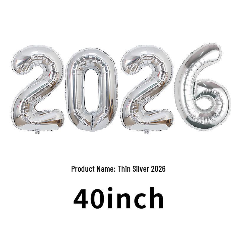 2026 Large Foil Number Balloons Set: 32'' & 40'' for New Year's Celebrations